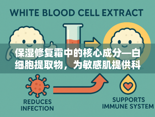 保湿修复霜中的核心成分—白细胞提取物，为敏感肌提供科学护理方案